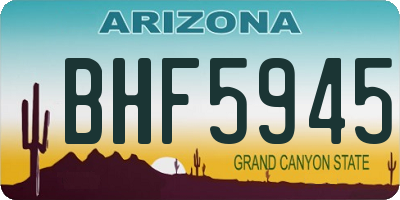 AZ license plate BHF5945