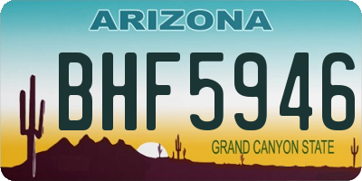 AZ license plate BHF5946