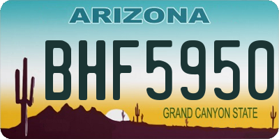 AZ license plate BHF5950