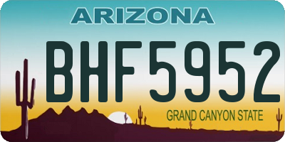 AZ license plate BHF5952