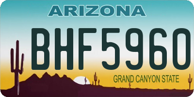 AZ license plate BHF5960