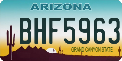 AZ license plate BHF5963