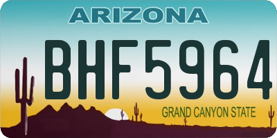 AZ license plate BHF5964