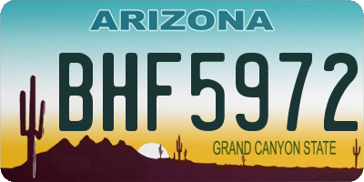 AZ license plate BHF5972