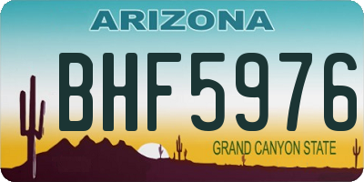 AZ license plate BHF5976