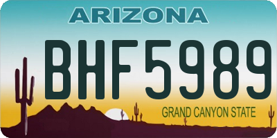 AZ license plate BHF5989