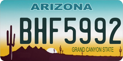 AZ license plate BHF5992