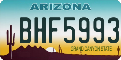 AZ license plate BHF5993