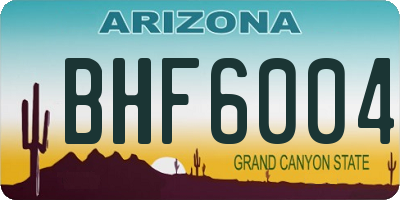 AZ license plate BHF6004