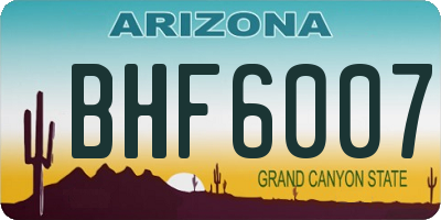 AZ license plate BHF6007