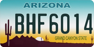AZ license plate BHF6014