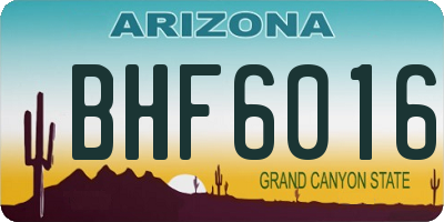 AZ license plate BHF6016