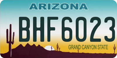 AZ license plate BHF6023
