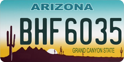 AZ license plate BHF6035