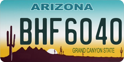 AZ license plate BHF6040