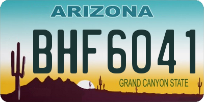 AZ license plate BHF6041