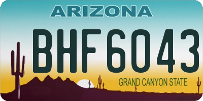AZ license plate BHF6043