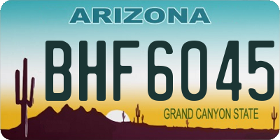 AZ license plate BHF6045