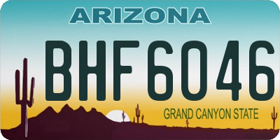 AZ license plate BHF6046