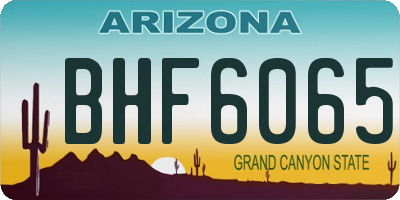 AZ license plate BHF6065