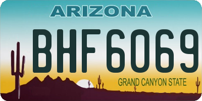 AZ license plate BHF6069