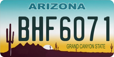 AZ license plate BHF6071