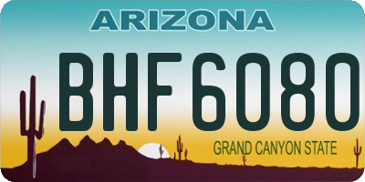 AZ license plate BHF6080