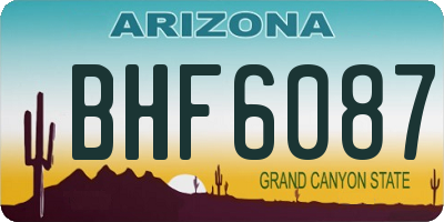 AZ license plate BHF6087