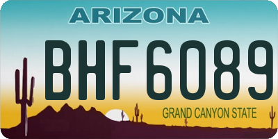 AZ license plate BHF6089