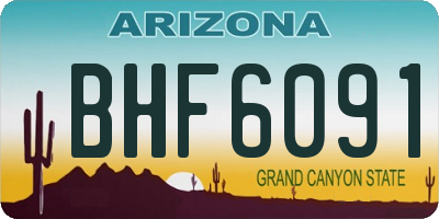 AZ license plate BHF6091