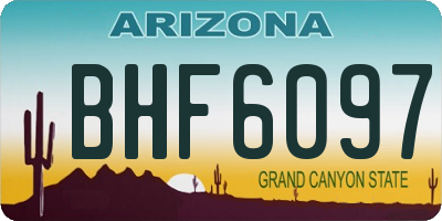 AZ license plate BHF6097