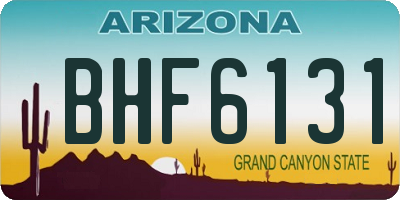 AZ license plate BHF6131