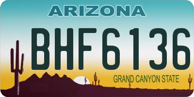 AZ license plate BHF6136