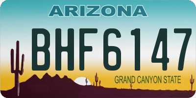 AZ license plate BHF6147
