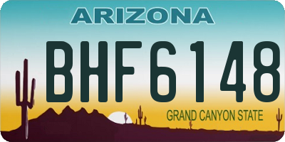 AZ license plate BHF6148
