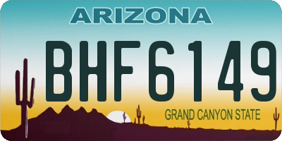 AZ license plate BHF6149