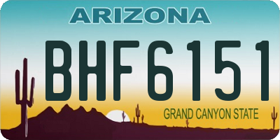AZ license plate BHF6151