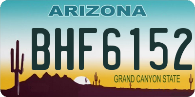 AZ license plate BHF6152