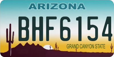 AZ license plate BHF6154