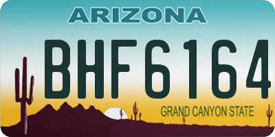 AZ license plate BHF6164