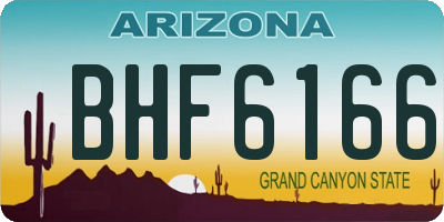 AZ license plate BHF6166