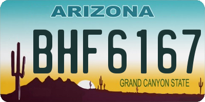 AZ license plate BHF6167