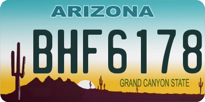 AZ license plate BHF6178