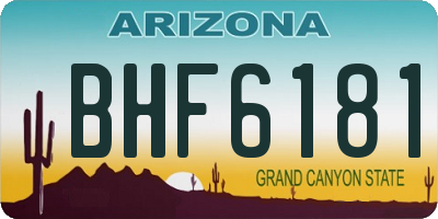 AZ license plate BHF6181