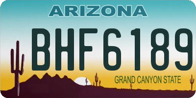AZ license plate BHF6189