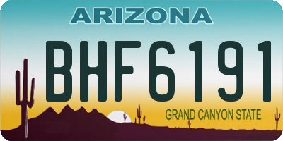 AZ license plate BHF6191
