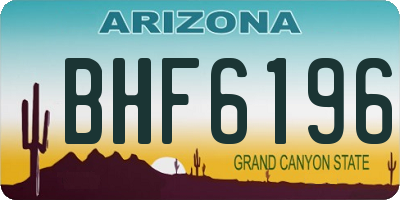 AZ license plate BHF6196