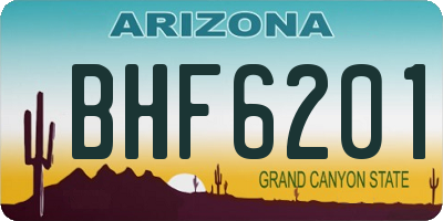 AZ license plate BHF6201