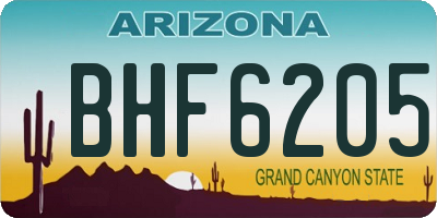 AZ license plate BHF6205