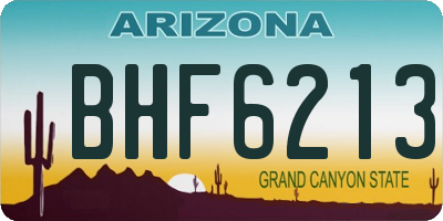 AZ license plate BHF6213